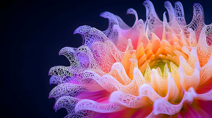 Close-up Dahlia Flower With Vibrant Colors
