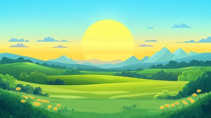 Obraz premium Vibrant Sunrise Landscape