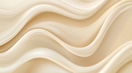 Fototapeta premium Flowing smoothly, creamy beige waves create a seamless and luxurious pattern, exuding elegance and sophistication, perfect for backgrounds, textures, or design elements in various applications