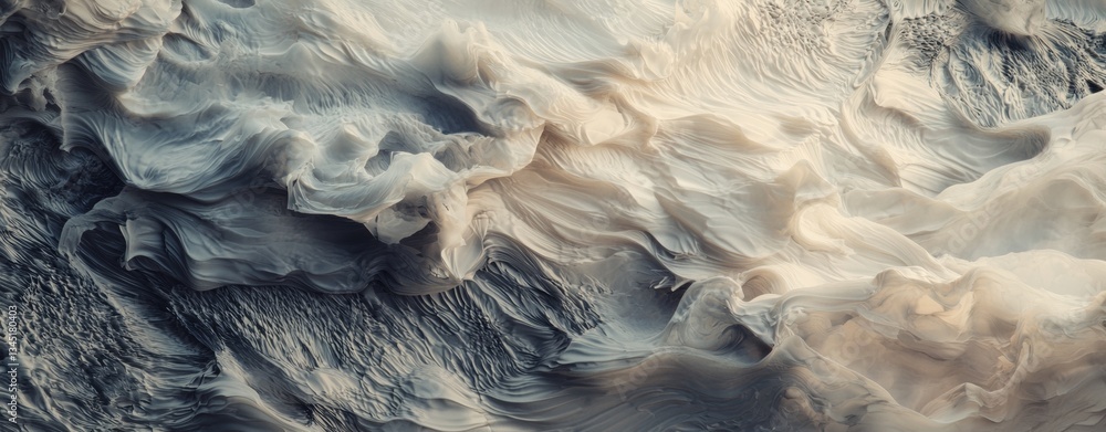 Poster smooth creamy texture with swirling patterns in grey and beige tones creates a mesmerizing abstract 