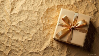 Realistic brown kraft gift box pattern, burlap texture, recycled, brown, christmas