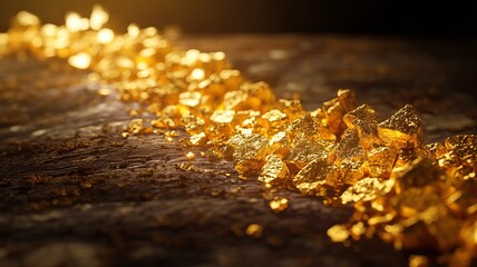 gold lines creating an abstract growth graph

