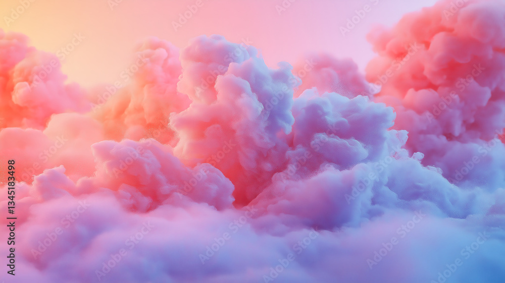 Aufkleber dynamic explosion of colorful powder frozen in motion on a soft pastel backdrop with copy space