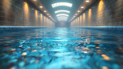 Obraz premium Serene Indoor Pool Tranquil Water, Relaxing Spa Atmosphere