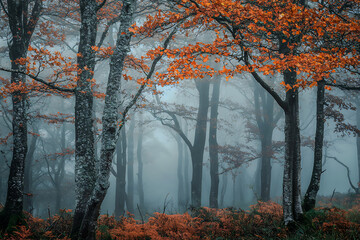 Misty Autumn Forest Serenity