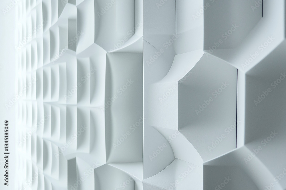 Aufkleber white color technology concept geometric square background. square 3d modern abstract white backgrou