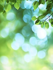 Obraz premium Photo of an Abstract Green and Blue Bokeh Background