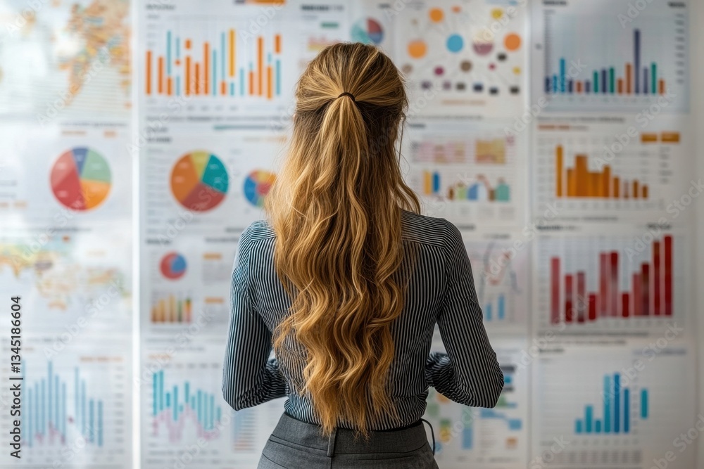Leinwandbilder business professional analyzes data on touchscreen display in modern office setting during daylight 