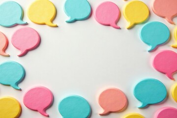 Pastel rainbow speech bubbles, seamless repeat, seamless, art