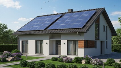 Modern Eco-Friendly House Design with Solar Panels Sustainable Home Architecture