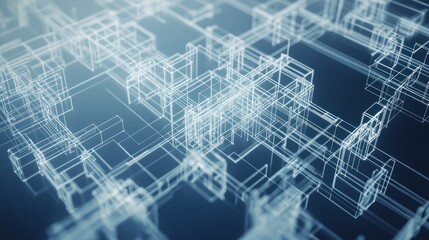 Abstract digital city blueprint