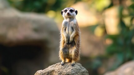 Fototapeta premium Alert Meerkat on Rock