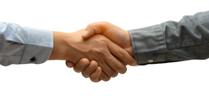 Handshake of two business partners closeup greeting of business finance High quality photo