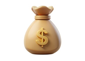 Gold Rush: A meticulously crafted illustration of a gold money bag, boldly emblazoned with the universal symbol of wealth, money, and success.