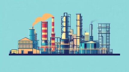 Obraz premium Industrial Factory Complex Art