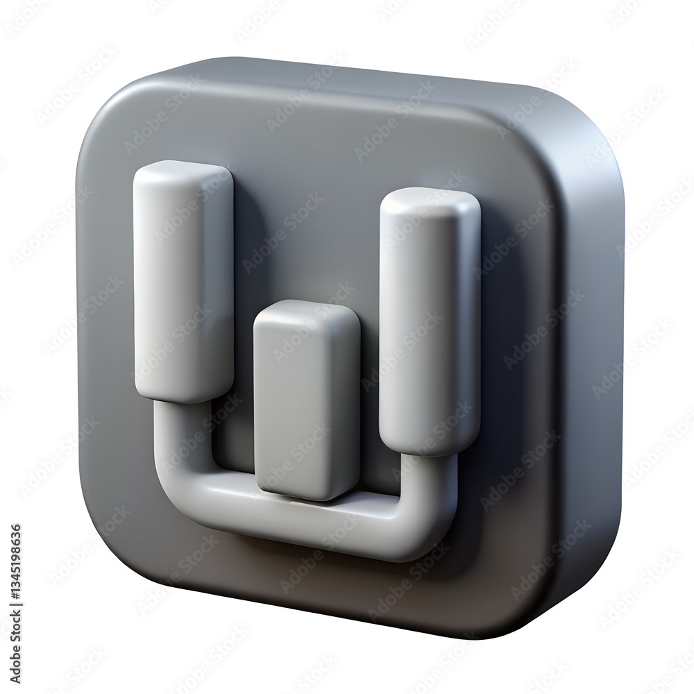 Poster data visualization icon: a three-dimensional icon depicting a data visualization, the design suggest