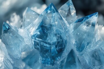 Beautiful close up image of a cluster of blue crystals