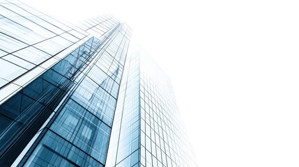 Obraz premium Modern glass skyscraper architecture; urban city view; architectural design; for business, real estate, and corporate