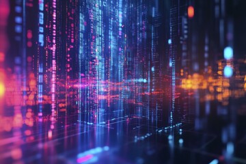 Cyberpunk Data Streams in Virtual Reality Simulation