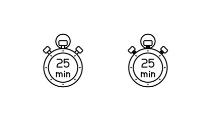 25 Minute icon design with white background stock illustration