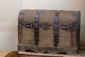 Vintage wooden treasure chest