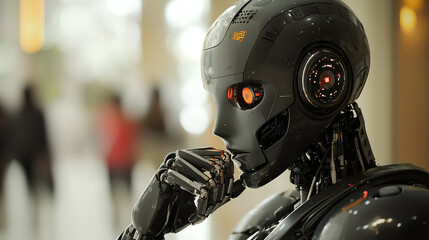 Futuristic Humanoid Robot: Advanced Technology and Design in Artificial Intelligence