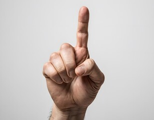 Human Hand Pointing with Index Finger Isolated on White Background