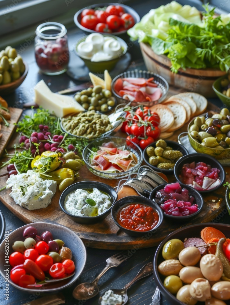Poster Delicious array of snacks and dishes perfect for catering events and casual dining experiences Generative AI