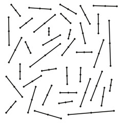 Scattered line pattern. Abstract connected dots. Random geometric composition. Vector minimal design.