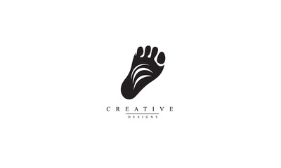 Foot logotype black logo template. white background