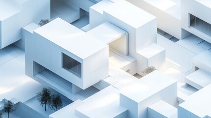 Abstract city, modern architecture, geometric shapes, urban landscape, digital art, aerial view, architectural design, conceptual illustration