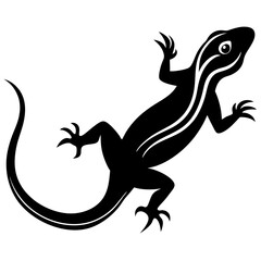 Lizard black Vector Silhouette