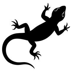 Lizard black Vector Silhouette