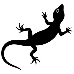 Lizard black Vector Silhouette