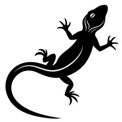Lizard black Vector Silhouette