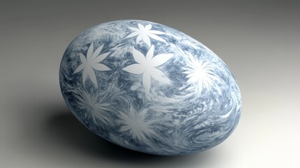 Elegant Blue and White Abstract Oval Design