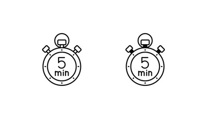 5 Minute icon design with white background stock illustration