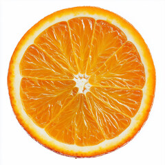 fresh orange slice, Isolated on white Background.