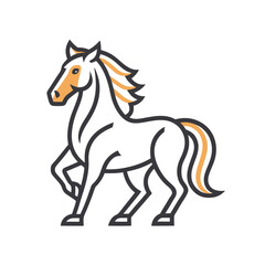 Minimalist Horse Silhouette Line Art Badge Logo Vector Graphic