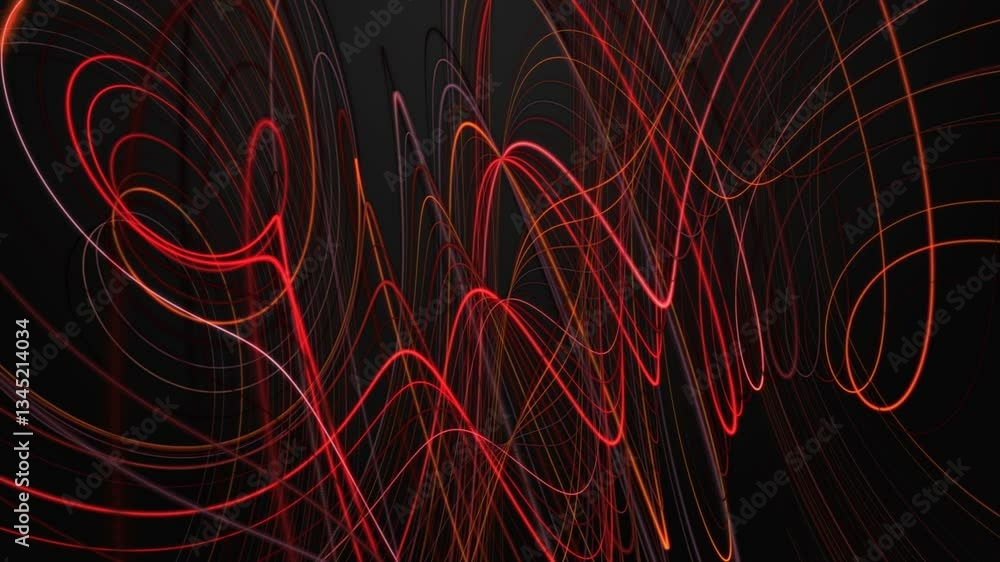 Aufkleber powerful video animation with stripe wave object in slow motion, 4096x2304 loop 4k