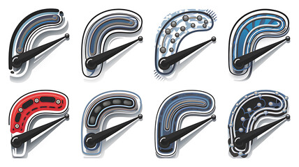 Abstract stylized car gauge cluster icons