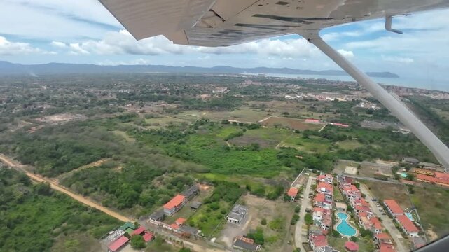 Landscape and travel themes: Aerial view of Higuerote town in Miranda state, Venezuela.