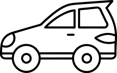 Outlined Car Icon Simple Vehicle for Automotive and Transportation Design Projects