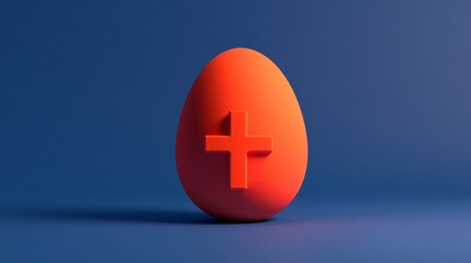 Obraz premium Vibrant Orange Easter Egg with a Cross Design