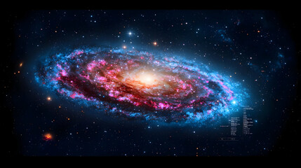 Naklejka premium Colorful Spiral Galaxy In Deep Space