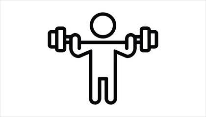 Person Lifting Weights Icon.