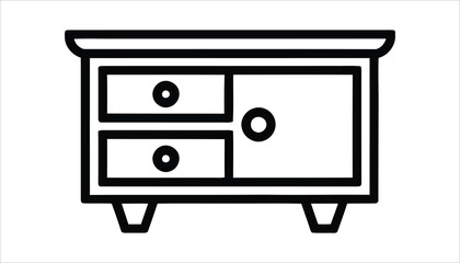 Modern Drawer Cabinet Icon for Interior Design