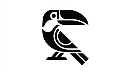 Minimalist Outline of a Toucan Bird Icon. © Tania