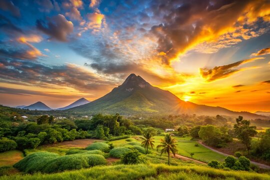 Arunachala Mountain Sunrise, South India - Spiritual Sacred Landscape Photography