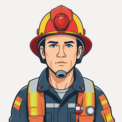 fireman, safety, emergency, firefighter, danger, rescue, fire, man, fighter, uniform, equipment, protection, helmet, service, flame, burn, water, profession, extinguisher, vector, red, hose, backgroun